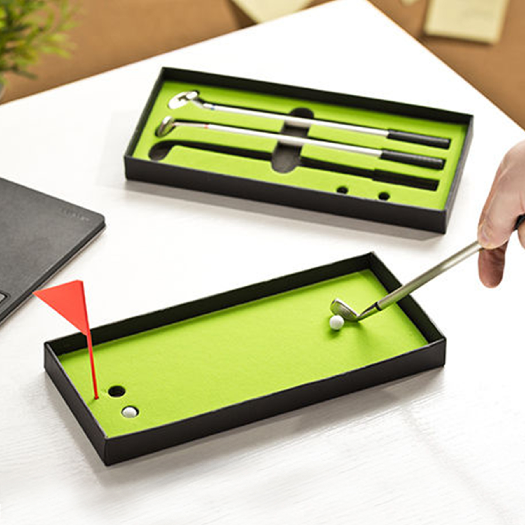 Golf Kugelschreiber Set mit Grünfläche zum Bespielen